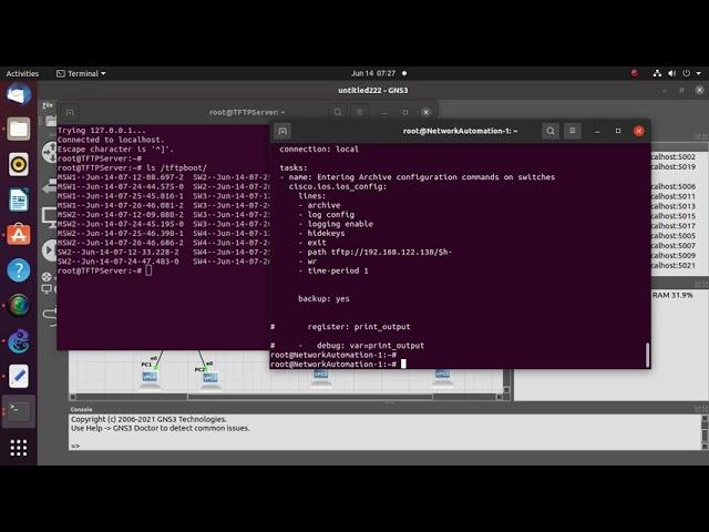 Simulation of Network Automation with Ansible in Gns3