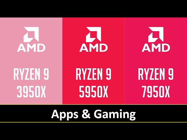 RYZEN 9 3950X vs RYZEN 9 5950X vs RYZEN 9 7950X