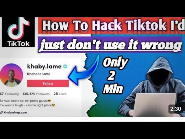 How to hack anyone's TikTok ID #tiktok #hacker #foryou #trick #viralvideo