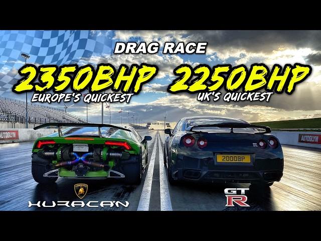 CLASH OF THE TITANS.. 2350BHP LAMBO vs 2250BHP R35 GT-R