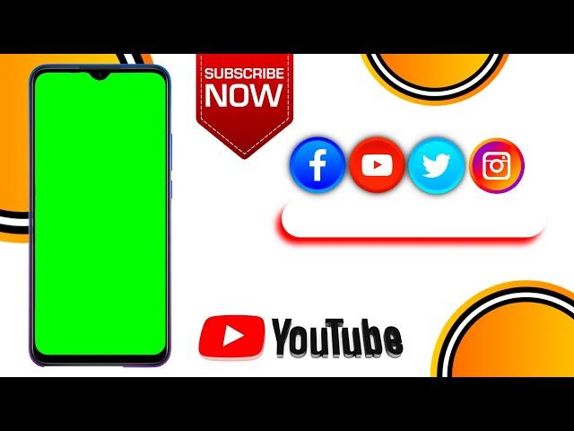 Green screen mobile frame template || facebook twitter instagram youtube icons || Mobile frame!