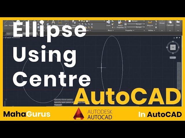 AutoCAD Ellipse Command Tutorial Complete- Ellipse Using Centre AutoCAD Tutorial