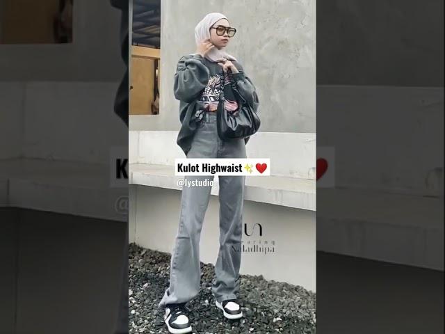 celana kulot jeans highwaist korean style terlaris shopee haul #short #youtubeshort