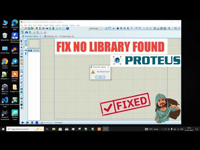 No Library Found in Proteus || Fix No Library No Components in Proteus8.0