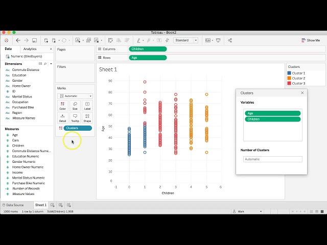 Tableau: cluster analysis example