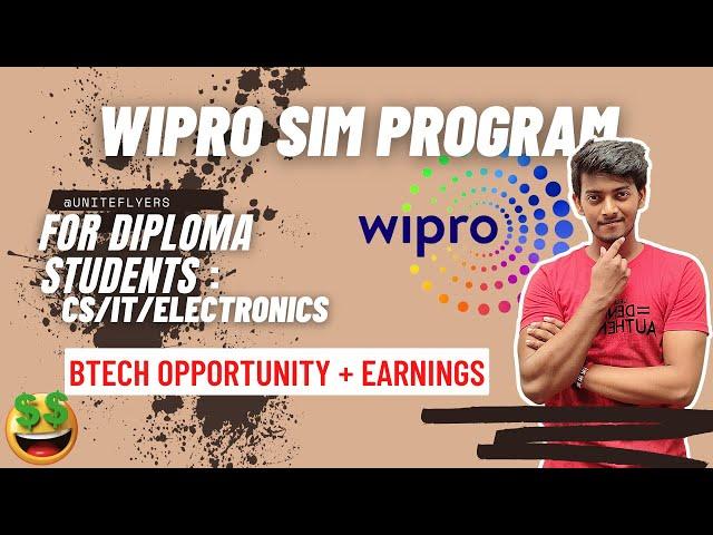 Wipro SIM Program | Diploma holders | Build Career in IT | CS/IT/Electronics/Telecommunication