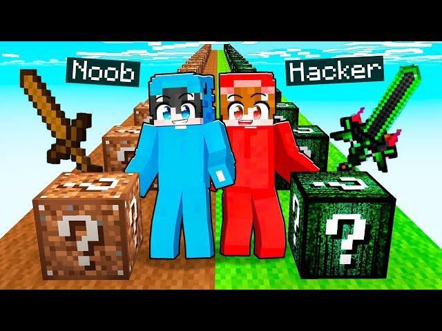 Espada NOOB vs Espada HACKER en Desafío de LUCKY BLOCKS Minecraft