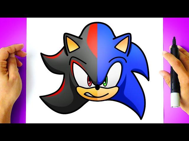 How to DRAW SONIC vs SHADOW