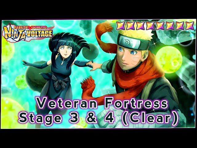 (6th Anniversary) Veteran Fortress - Stage 3 & 4 Gameplay (Clear) | Naruto X Boruto Ninja Voltage