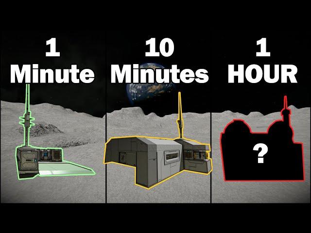 Building an OUTPOST in 1 Minute, 10 Minutes, and 1 Hour! - Space Engineers Challenge