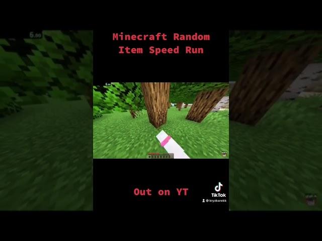 Minecraft Random Item Speed Run #shorts