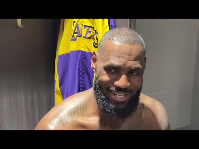 LeBron James discusses Lakers’ win over Kings, setting all-time regular season minutes record