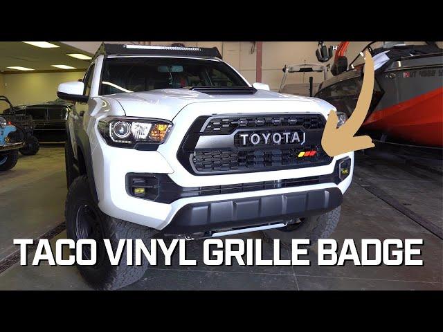 Taco Vinyl Grille Badge Install. Add some FLARE to your Tacoma Grille!