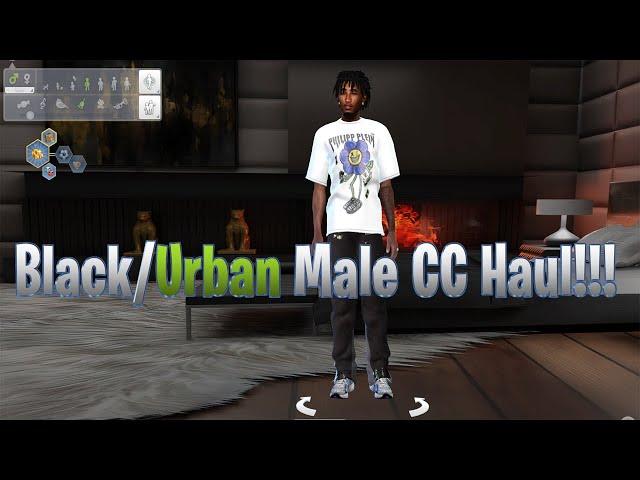 SIMS 4 BLACK/URBAN MALE CC HAUL!!!| Links in the description