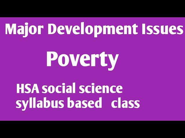 major Development issues poverty