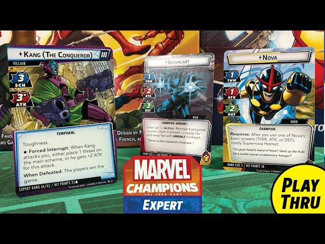 Marvel Champions Playthrough with IRONHEART and NOVA taking on an Expert KANG