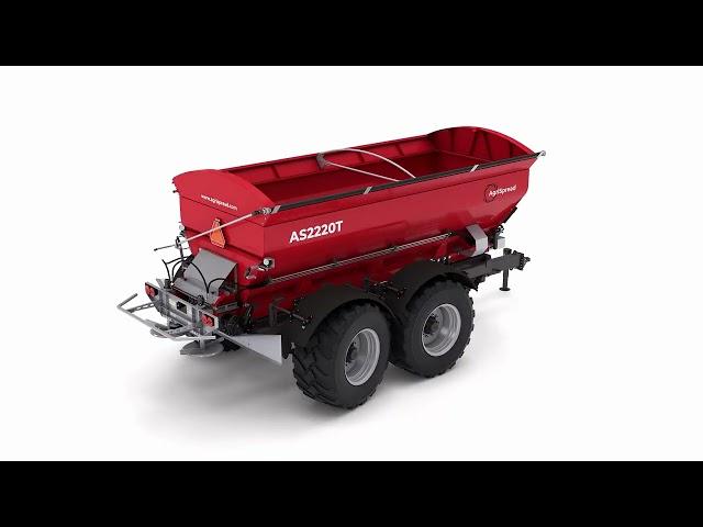 The AS2220T is one of AgriSpread’s flagship fertiliser and lime spreaders.