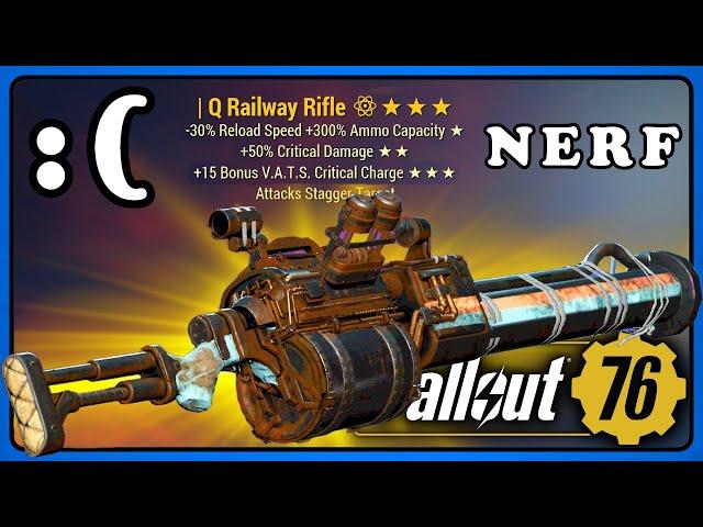 Fallout 76 PTS: Railway Rifle Rework... It's a Significant Nerf.