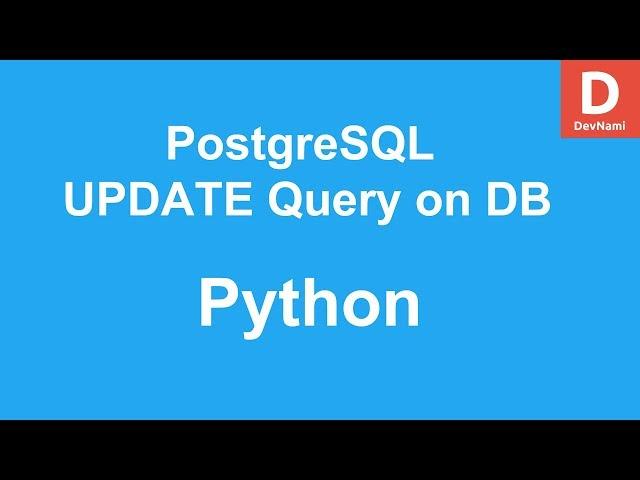 Python PostgreSQL UPDATE query