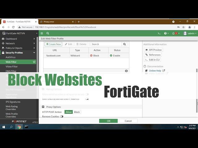 How to block a website on Fortigate Firewall