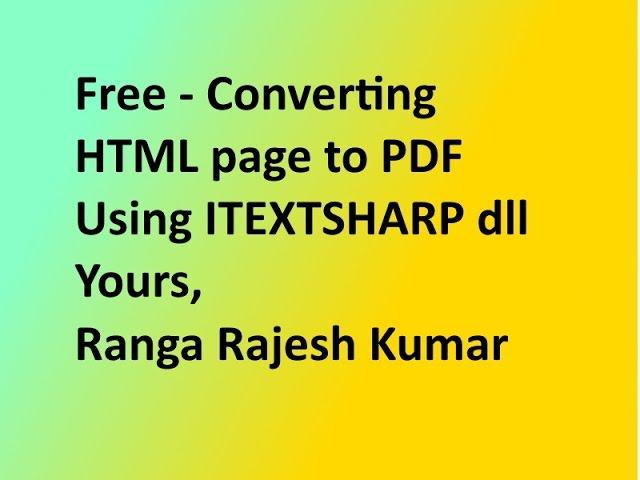 Converting html to pdf using itextsharp in ASP.NET with C#.NET