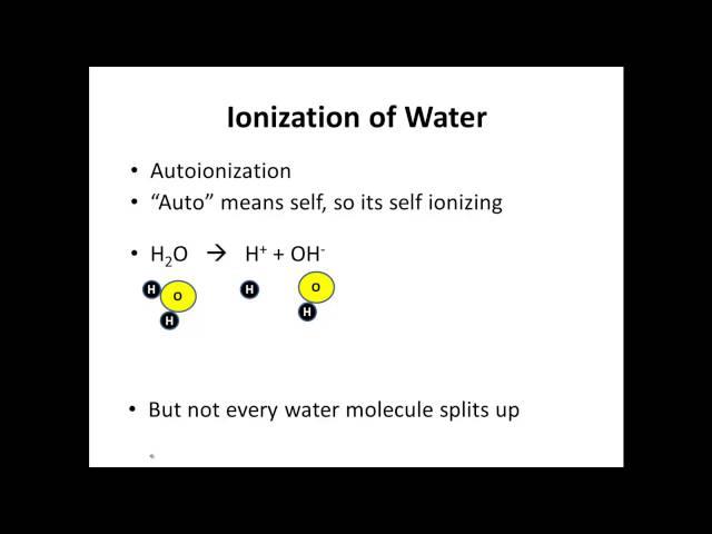 Water as an Acid & Base - Autoionization of Water