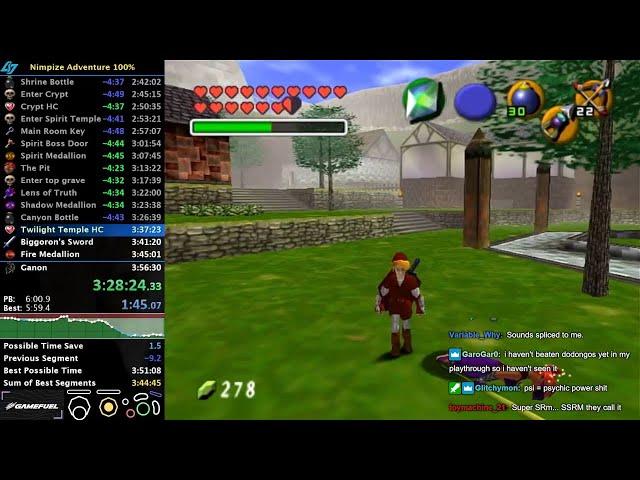 Nimpize Adventure (OoT romhack) 100% Speedrun in 3:52:08