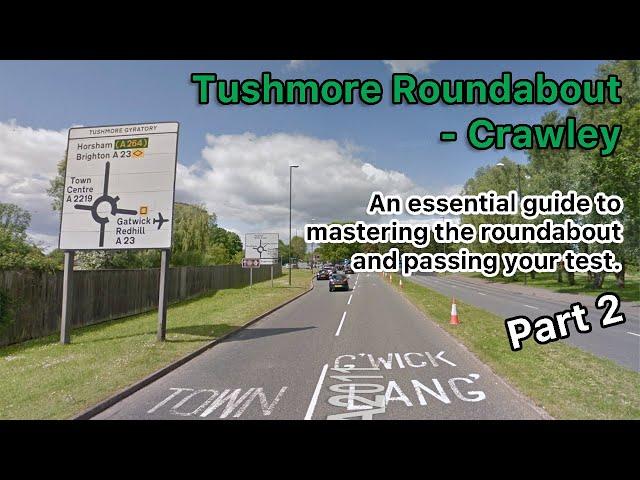 How to negotiate a three lane roundabout, spiral design - Tushmore Gyratory Crawley - Part 2 - OLD