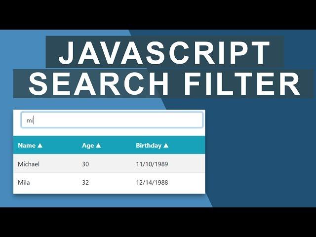 Search/Filter Table Data with Javascript