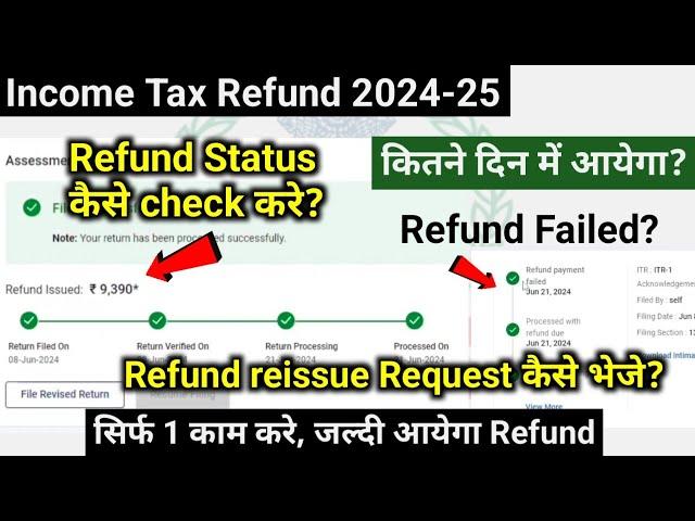 ITR Refund Status Check| ITR refund awaited 2024-25|ITR refund 2024-25 kab ayegaIitr reissue request