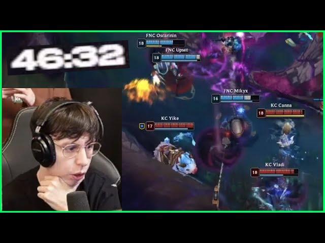 Caedrel Reacts To Tense 46 Minute Game In FNC VS KC