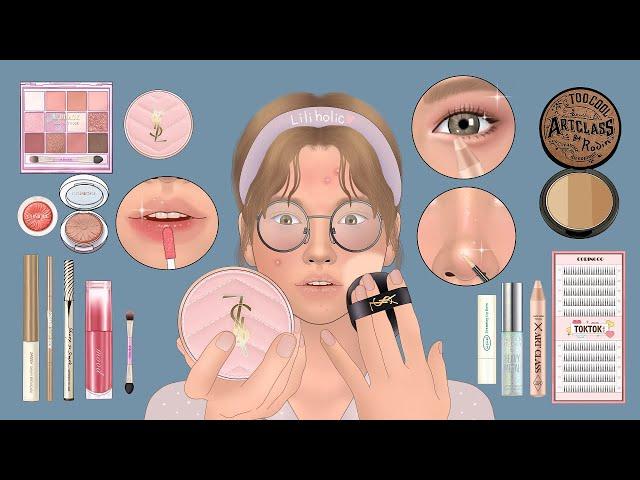 ASMR trendy makeup animation | makeup tutorial