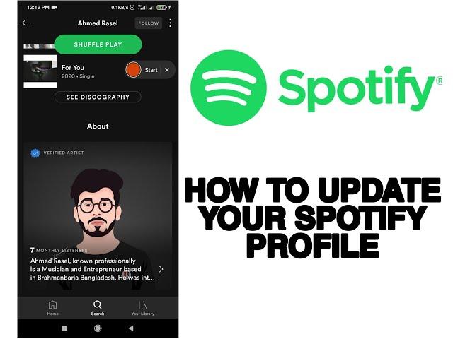 Update Spotify |  How to Update your Spotify Artist Profile picture, Edit Bio.