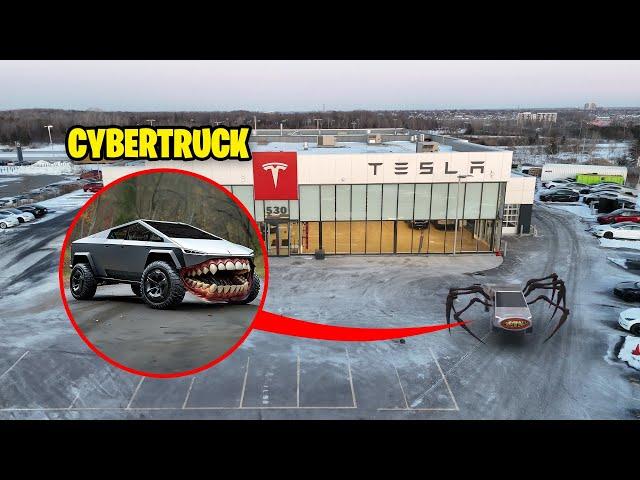 Drone Catches CYBERTRUCK EATER IN REAL LIFE!! (TESLA CAR EATER)