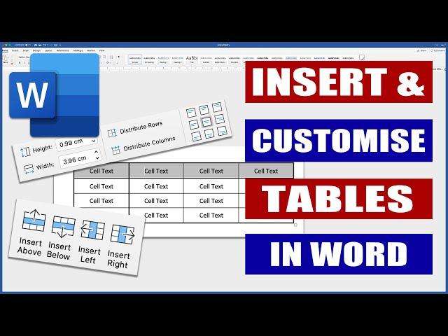 Insert and Customise Tables in Word | Microsoft Word Tutorials