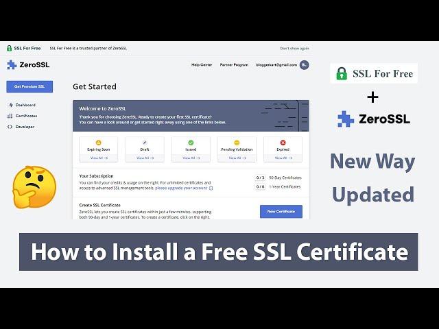 [UPDATED] How to Install a Free SSL Certificate From SSL For Free Powered by ZeroSSL 2020