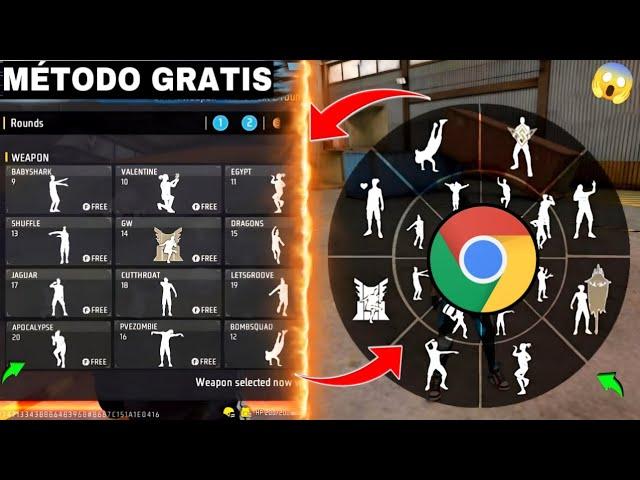 LA MEJOR PAGINA OCULTA para RECLAMAR EMOTES GRATIS en FREEFIRE COMO DESBLOQUEAR TODOS LOS EMOTES 