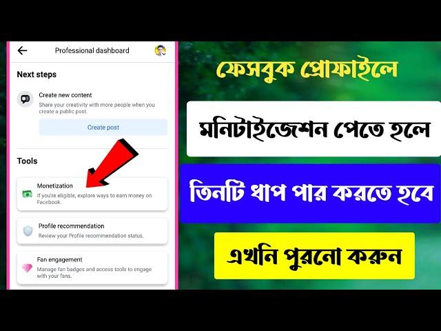 ফেসবুক প্রোফাইল মনিটাইজেশন ধাপ পুরোন | facebook professional mode | profile monetization criteria