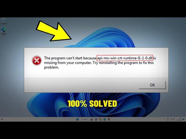 Fix The program can't start because api-ms-win-crt-runtime-l1-1-0.dll is missing | How To Solve DLL