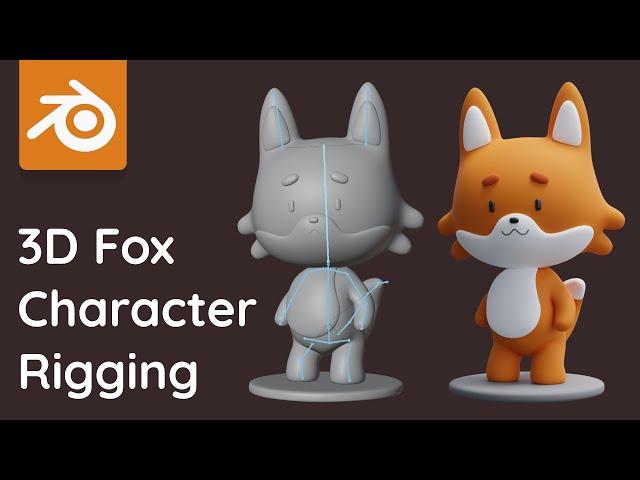 3D Fox Character Rigging | Blender Tutorial for Beginners [RealTime]