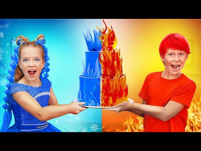 Hot vs Cold opposites challenge with Arina and Slava