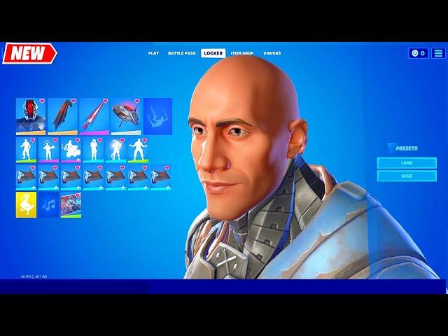 Dwayne "The Rock" Johnson Fortnite (aka The Foundation) all Styles and NEW Emotes showcase シ