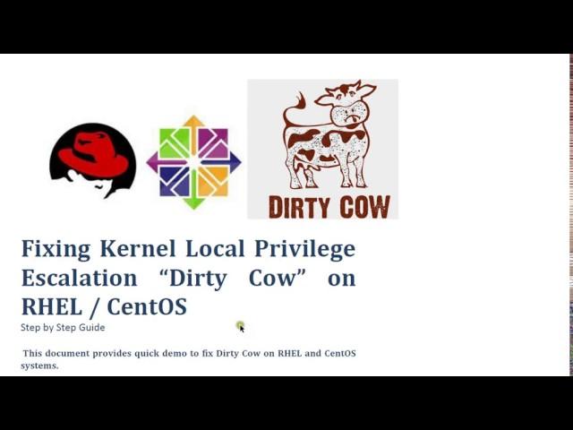 AWS/VMWare:  Fixing Dirty COW on RHEL and CentOS 6.x and 7.x