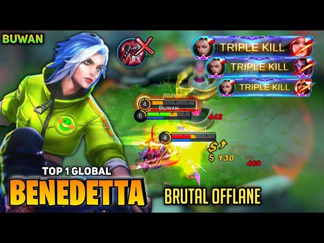 Benedetta Brutal Offlane, No need Bloodlust Axe [Top 1 Global Benedetta] By Buwan - Mobile Legend