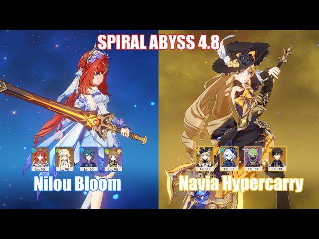 C0 Nilou Bloom & C0 Navia Hypercarry | Spiral Abyss 4.8 | Genshin Impact