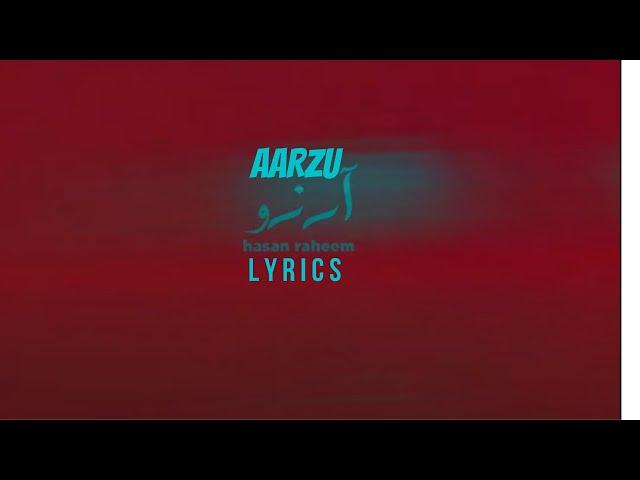 Hasan Raheem Aarzu Prod by UMAIR Arham ikram lyrics