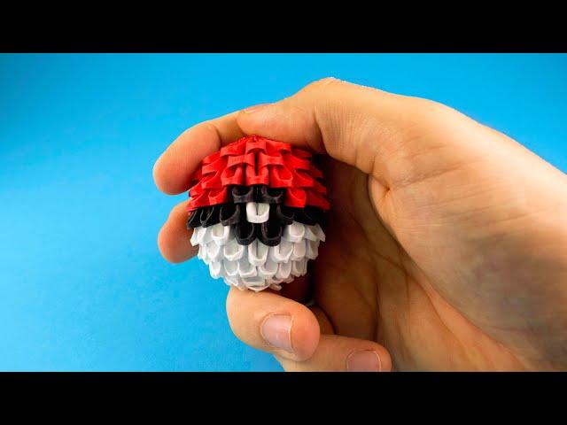 How to make a 3D origami Pokeball