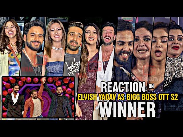 All Contestant Reaction on Elvish Yadav Wins Bigg Boss OTT Season 2 Trophy and Create History