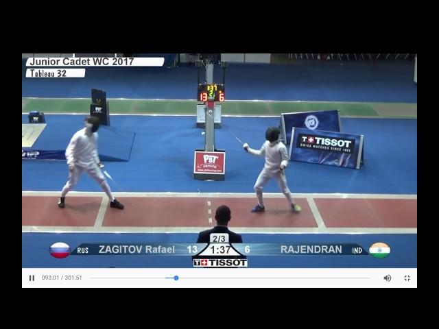 Рафаэль Загитов( Россия)v&s Rajendran(Индия) продолжение. Чемпионат мира 2017.