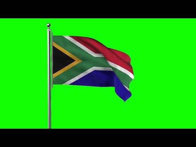 Green screen Footage | South Africa Waving Flag Green Screen Animation | Royalty-Free